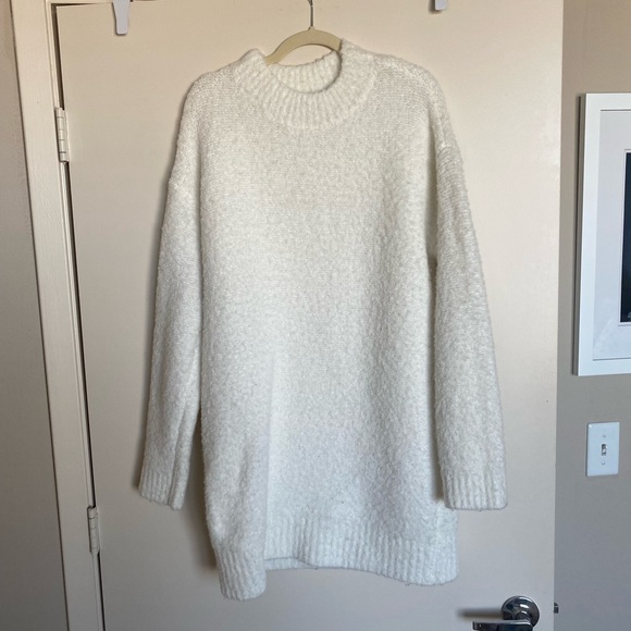 English Factory White Ivory Crewneck Sweater Mini Dress Women’s Size Medium - Picture 3 of 6